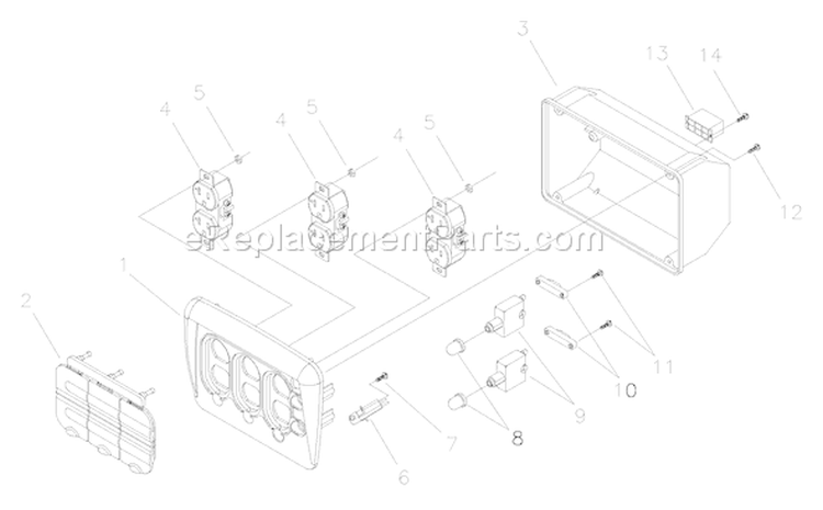 Page B Diagram and Parts List for 030219-0  Briggs and Stratton Generator